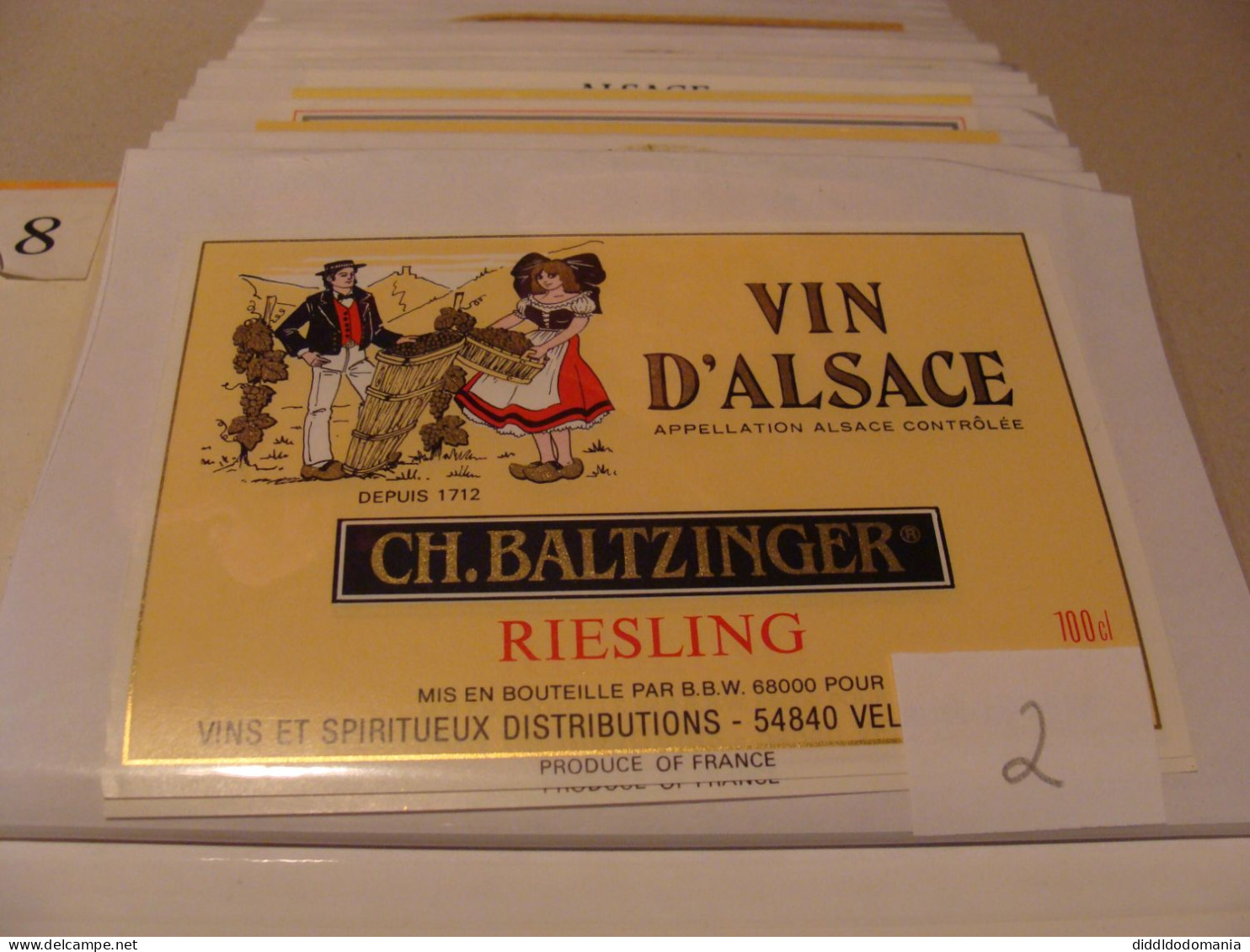 Etiquette De Vin Jamais Collée Wine Label  Weinetikett   1 Etiquettes Alsace Riesling Baltzinger Ch - Riesling