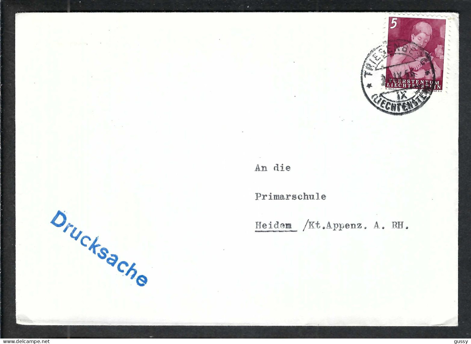 LIECHTENSTEIN 1956: LSC De Triesenberg Pour Heiden (AI) - Storia Postale