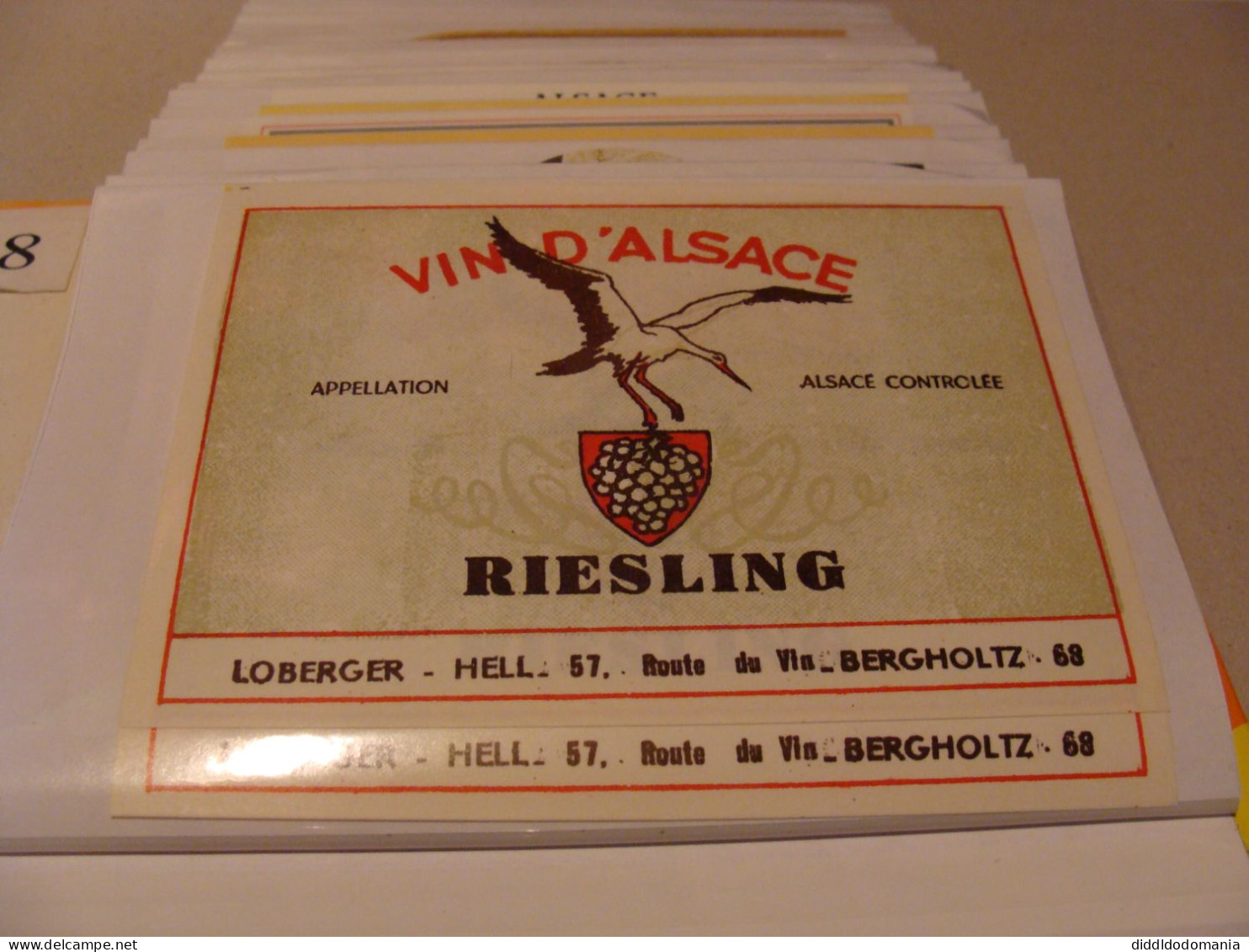 Etiquette De Vin Jamais Collée Wine Label  Weinetikett   1 Etiquettes Alsace Riesling Loberger - Riesling