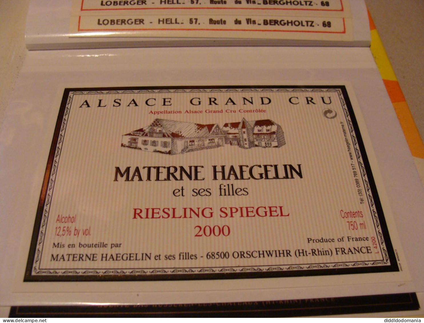 Etiquette De Vin Jamais Collée Wine Label  Weinetikett   1 Etiquettes Alsace Riesling Materne Haegelin - Riesling