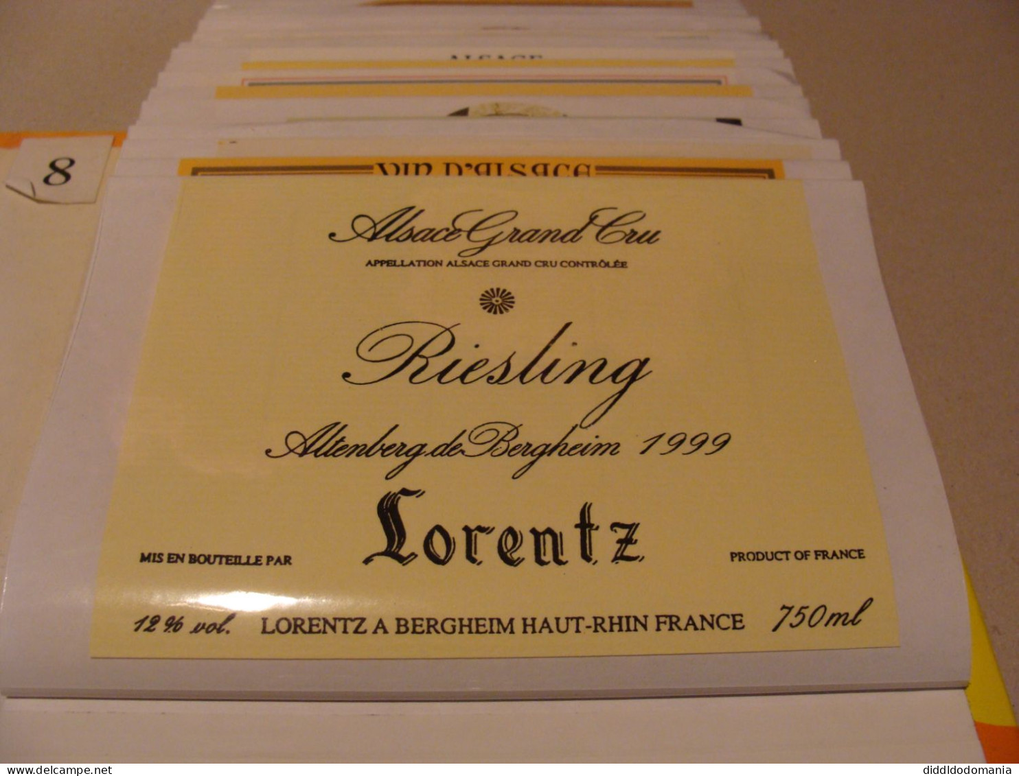 Etiquette De Vin Jamais Collée Wine Label  Weinetikett   1 Etiquettes Alsace Riesling Lorentz - Riesling