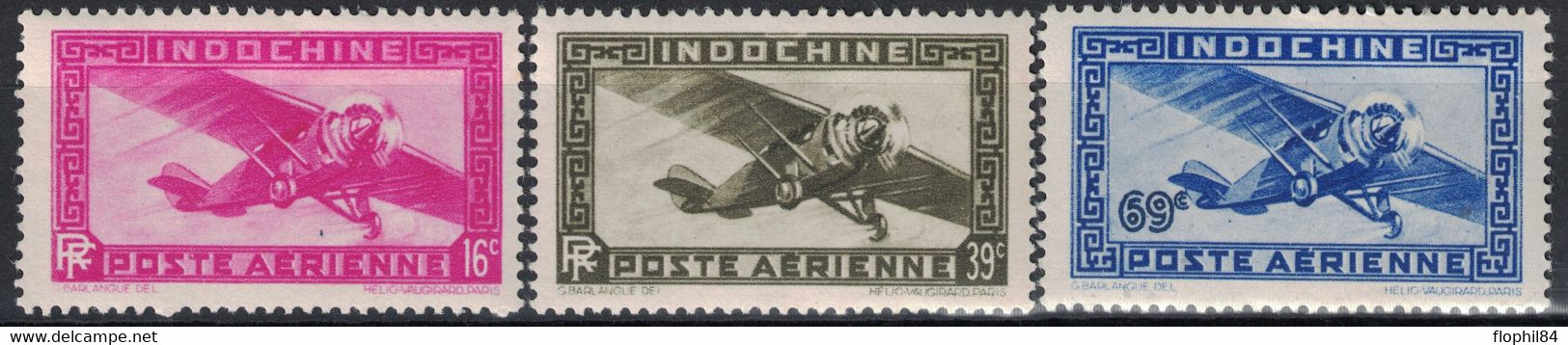 INDOCHINE - SERIE POSTE AERIENNE - N°17 A 19 - NEUF SANS TRACE DE CHARNIERE - COTE 2€50. - Luftpost