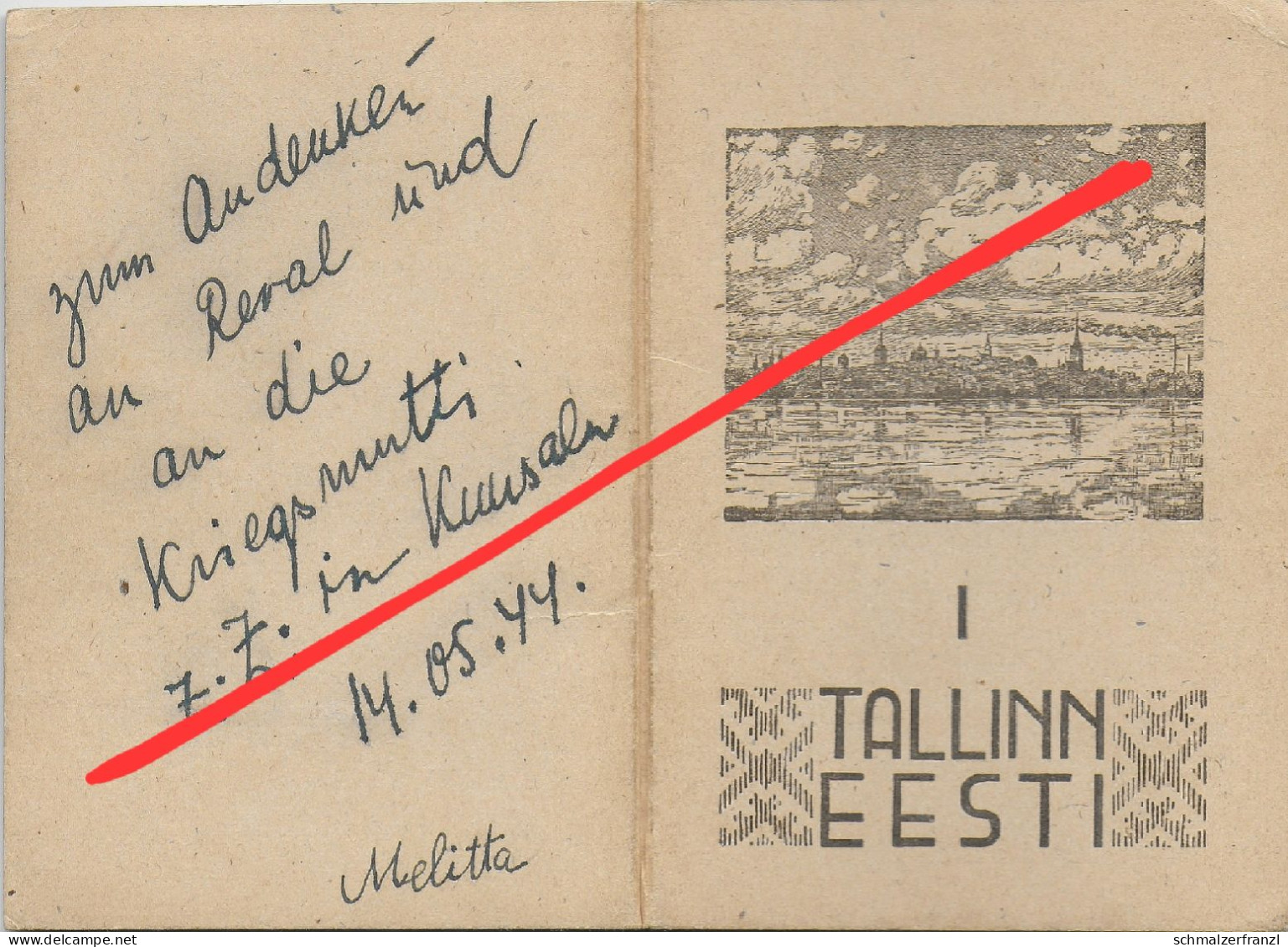 Leporello Kupferdruck AK Mappe Tallinn Reval Estland Eesti Estonie Estonia Baltikum Pays Baltes Kriegsmutti Melitta 1944 - Estonie