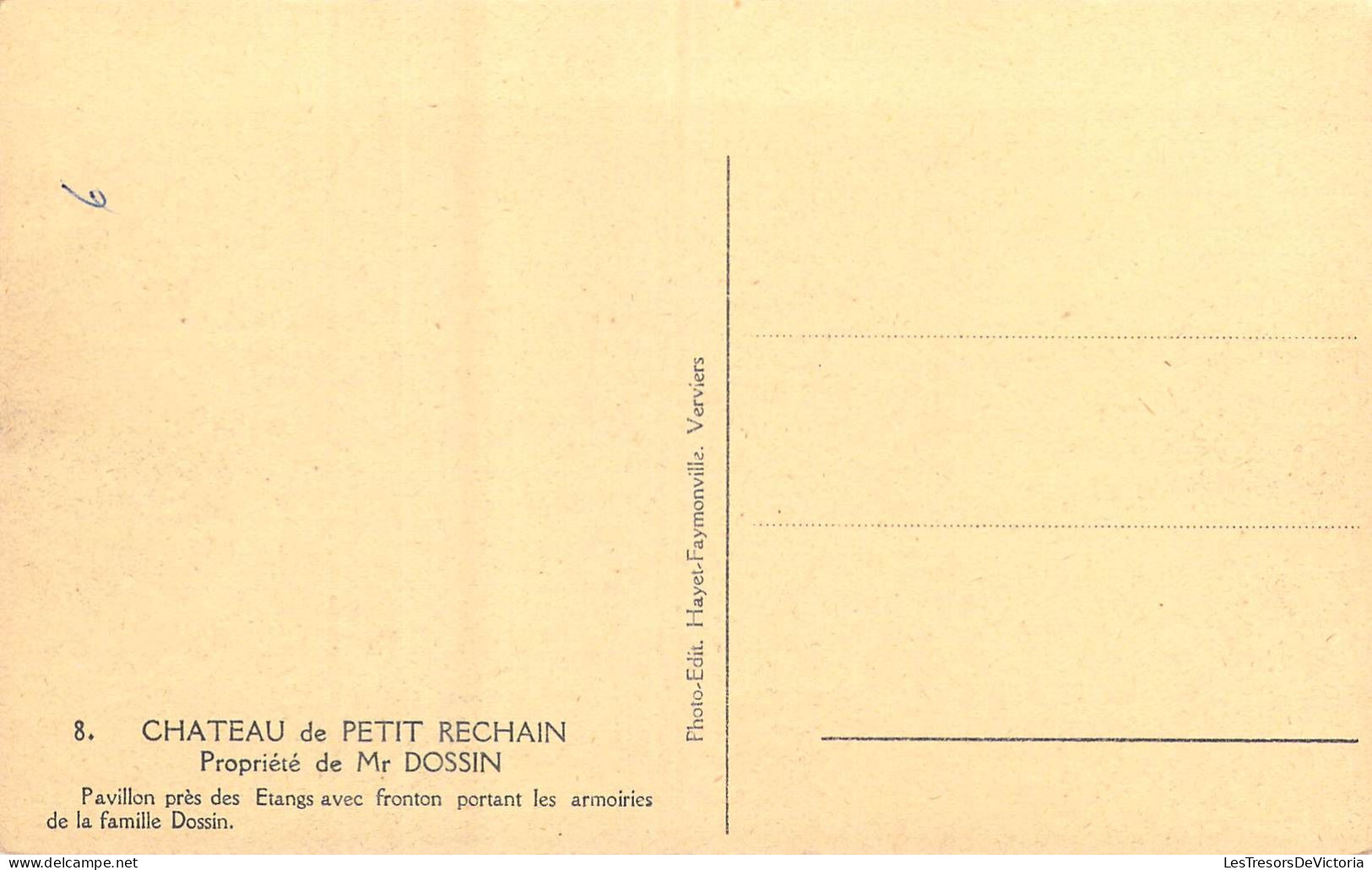 BELGIQUE - Château De Petit Rechain - Propriété De Mr Dossin - Carte Postale Ancienne - Verviers