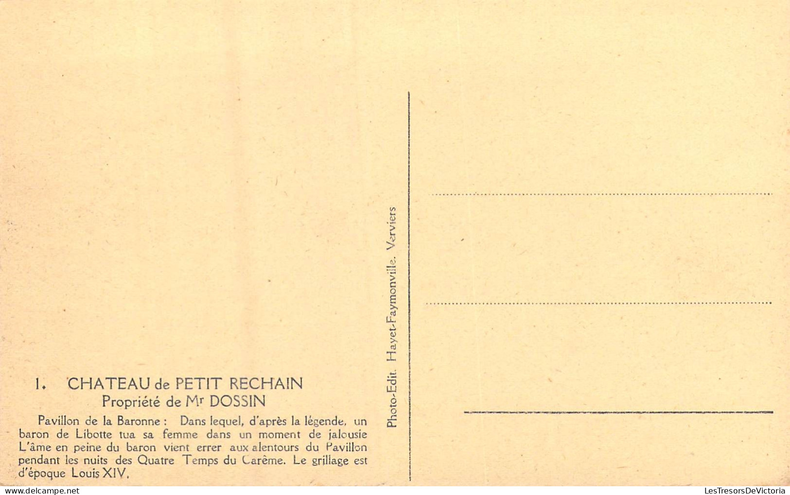 BELGIQUE - Château De Petit Rechain - Propriété De Mr Dossin - Carte Postale Ancienne - Verviers