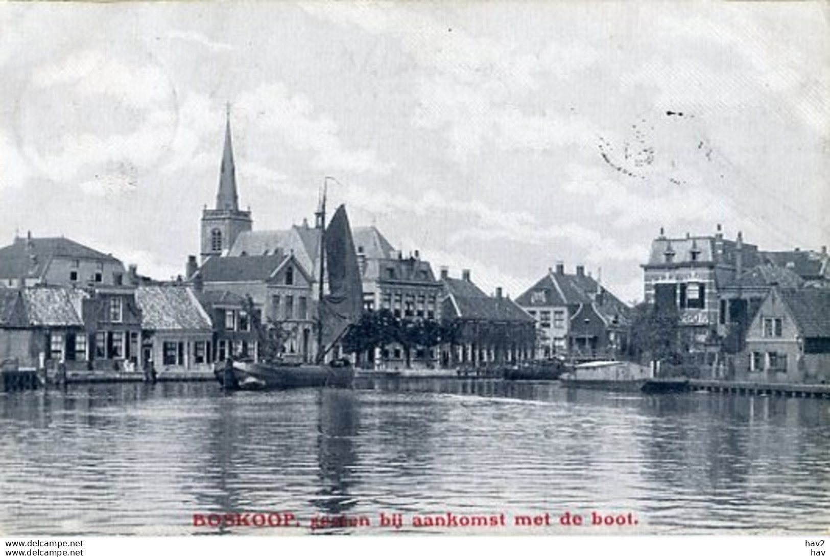 Boskoop Kerk,boot,binnenvaart AM3964 - Boskoop