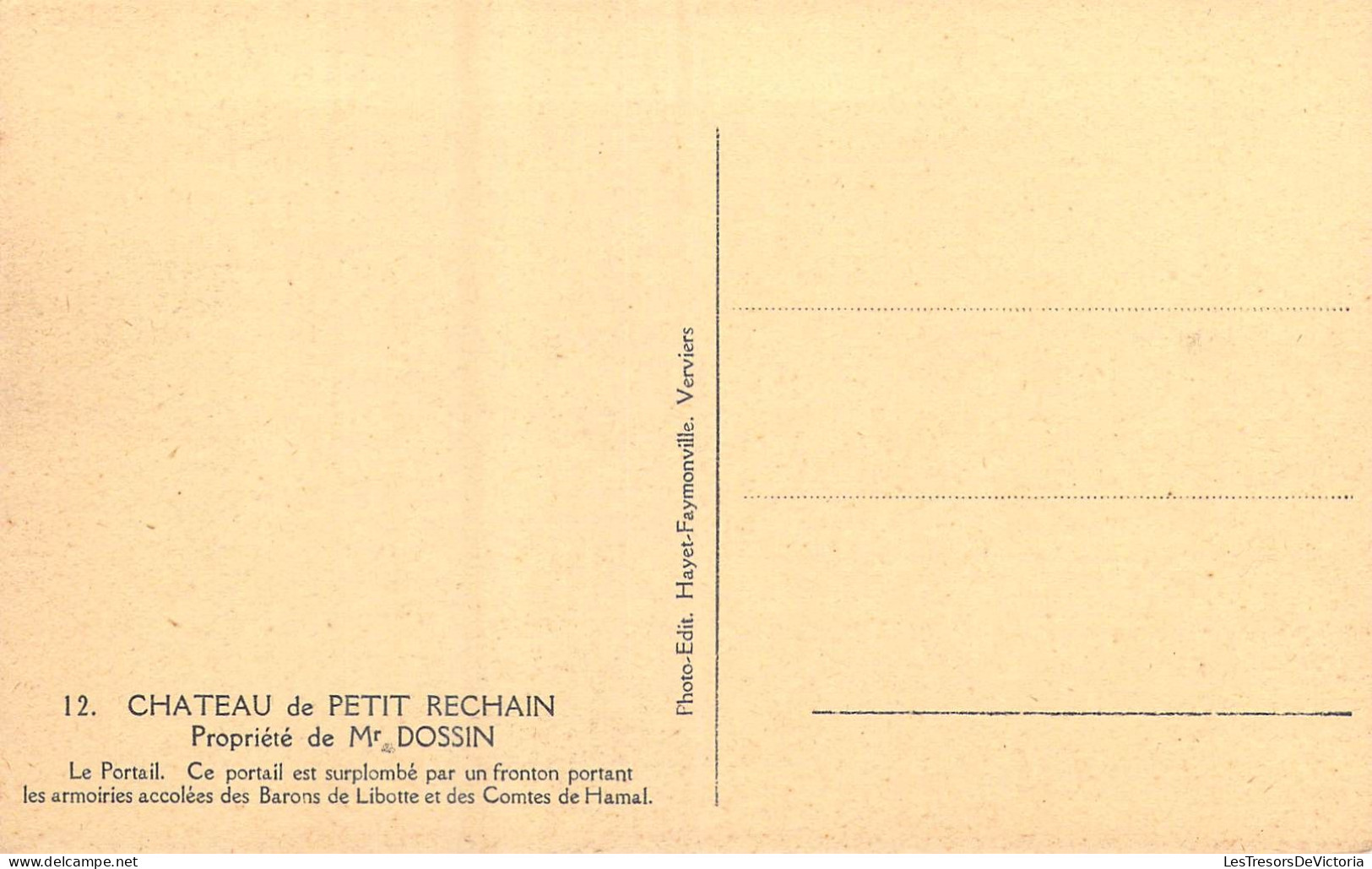 BELGIQUE - Château De Petit Rechain - Propriété De Mr Dossin - Carte Postale Ancienne - Verviers