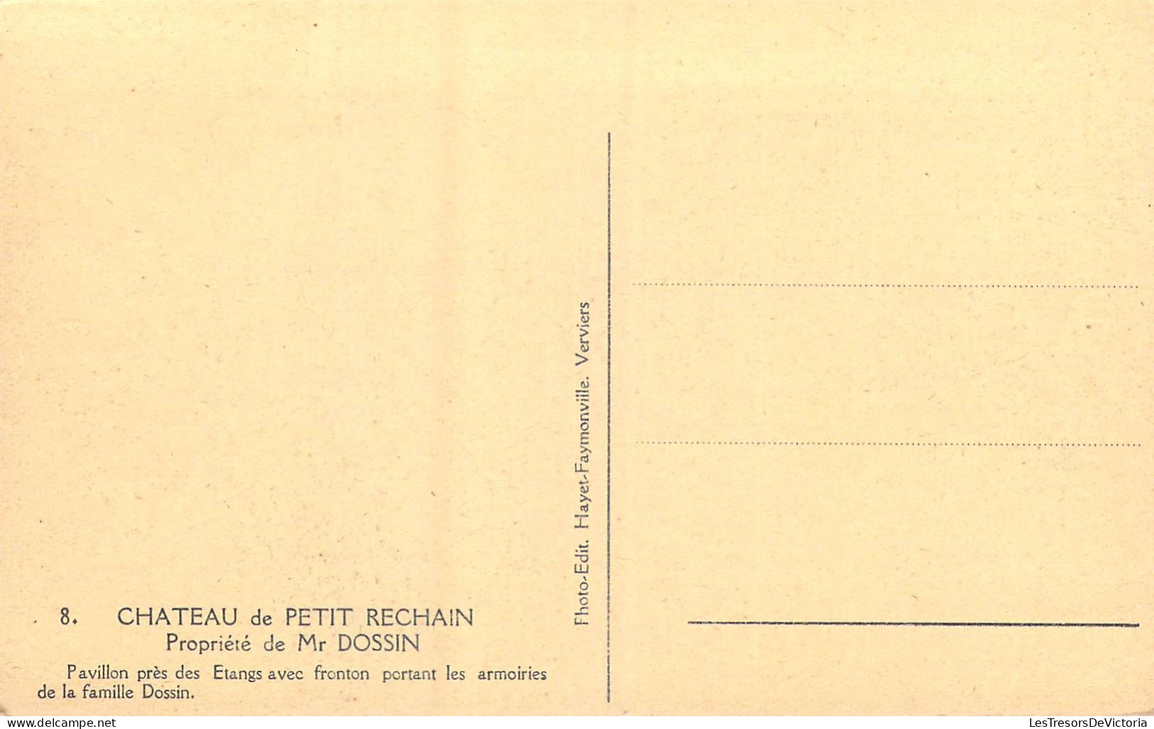 BELGIQUE - Château De Petit Rechain - Propriété De Mr Dossin - Carte Postale Ancienne - Verviers