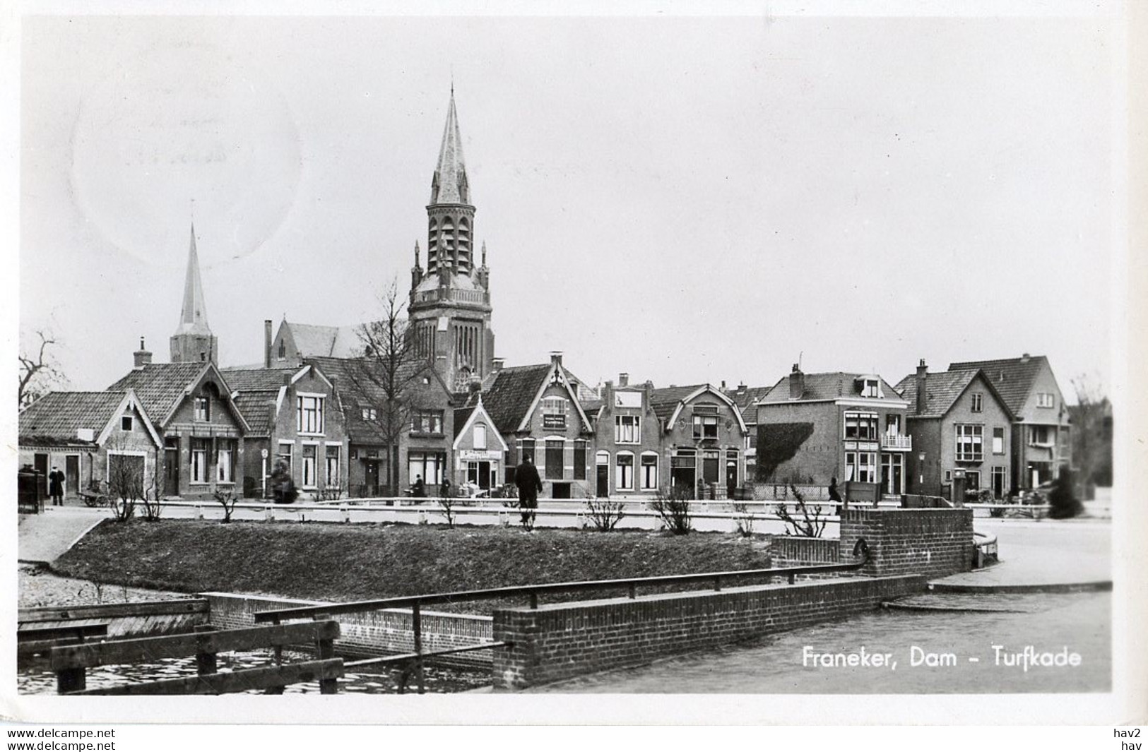 Franeker Dam Turfkade Kerk Brug AM4534 - Franeker