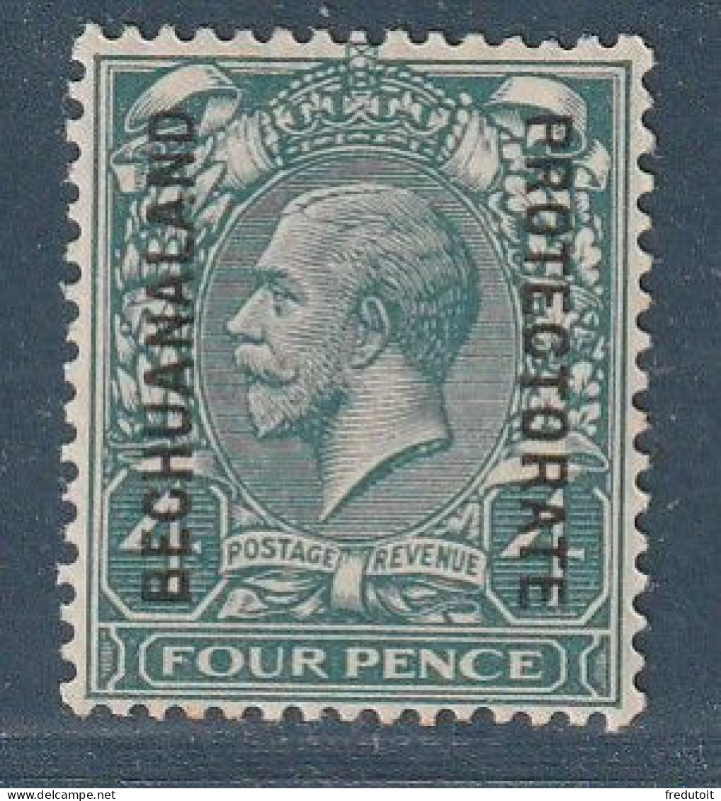 BECHUANALAND- N°34 ** (1914-21) 4p Vert-bleu - 1885-1964 Bechuanaland Protectorate