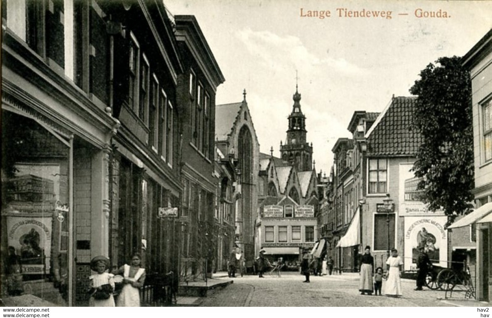 Gouda Lange Tiendweg Kerk-Handkar AM4949 - Gouda