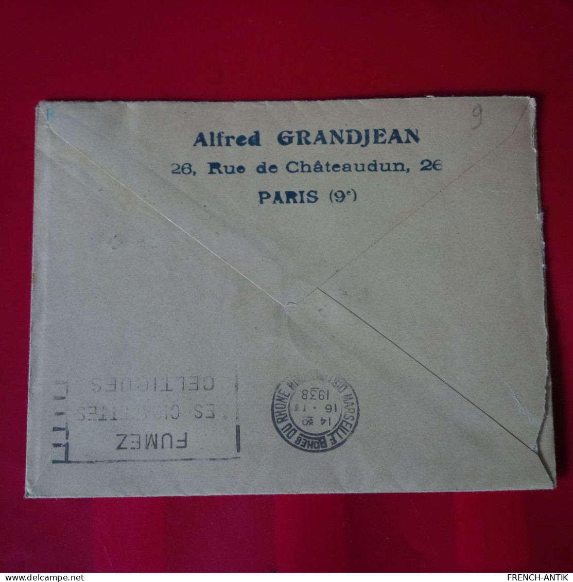 LETTRE PARIS NICE LIGNE AERIENNE PARIS RUE DE CHATEAUDUN POUR MARSEILLE - 1921-1960: Moderne