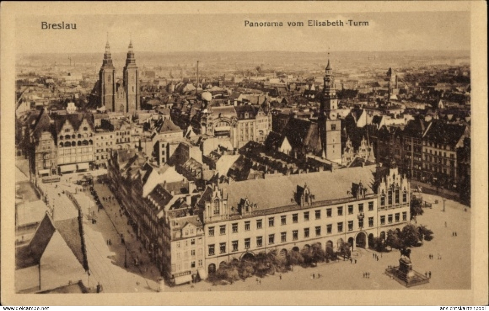 CPA Wrocław Breslau Schlesien, Panorama Vom Elisabethturm - Schlesien