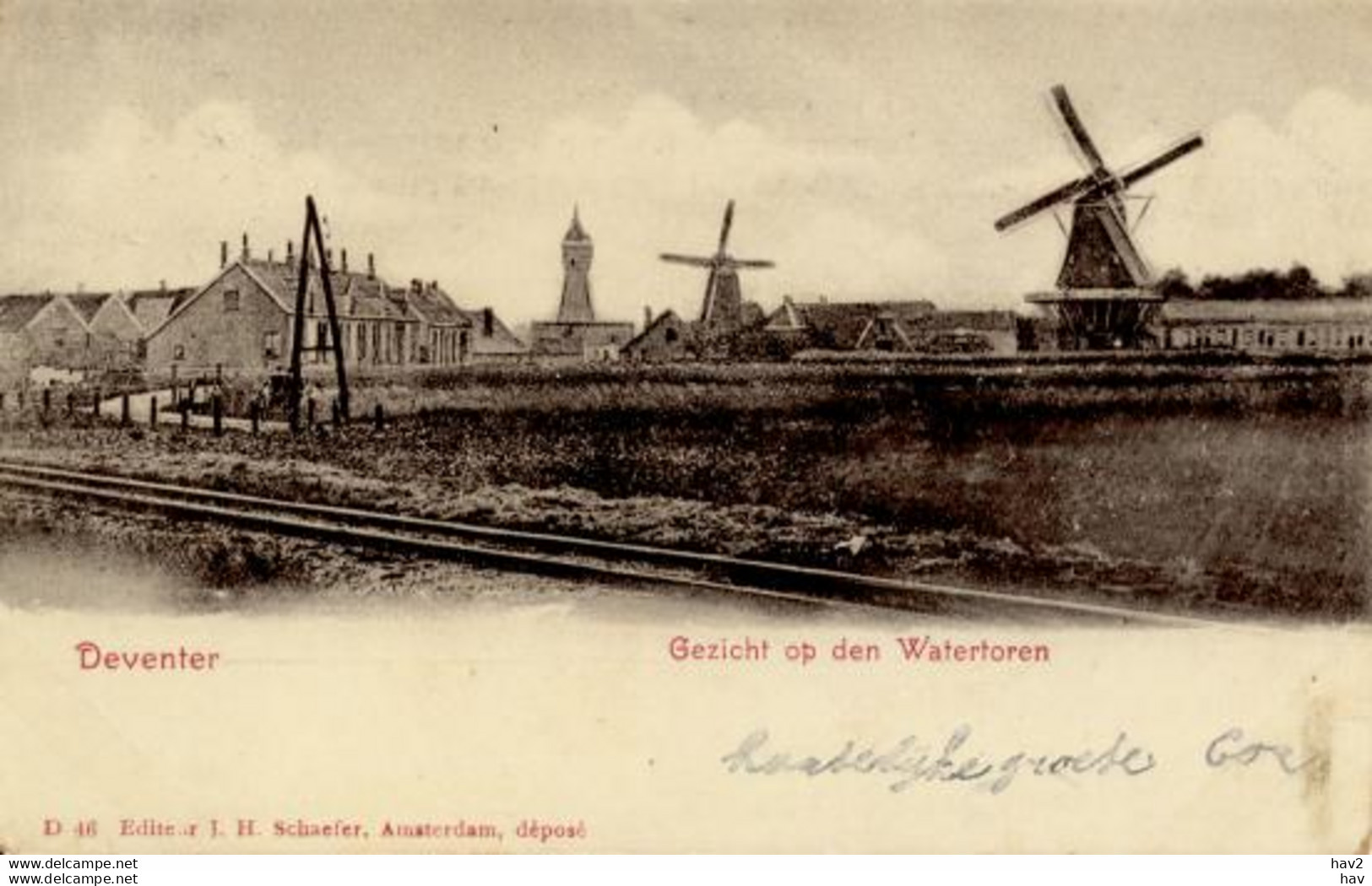 Deventer Gezicht Op Den Watertoren Molen 2869 - Deventer