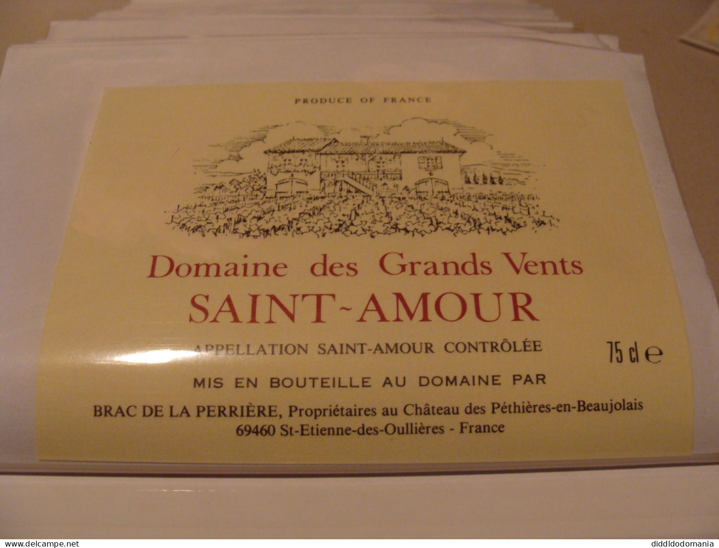 Etiquette De Vin Jamais Collée Wine Label  Weinetikett   1 Etiquettes Beaujolais Saint Amour Domaine Des Grans Vents - Beaujolais