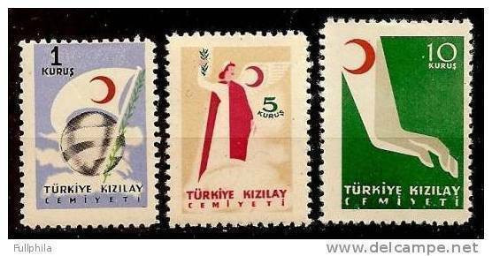 1954 TURKEY TURKISH RED CRESCENT ASSOCIATION CHARITY STAMPS MNH ** - Wohlfahrtsmarken