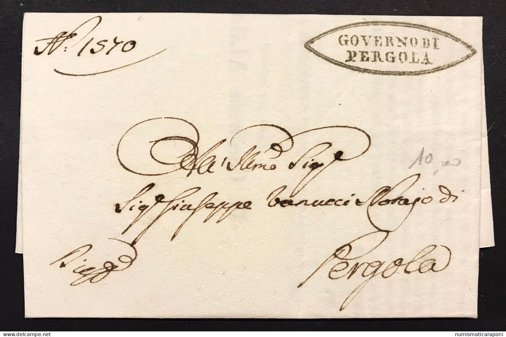 1831 Lettera  PREFILATELICA Con Testo DA GOVERNO DI PERGOLA Bu.819 - Non Classés