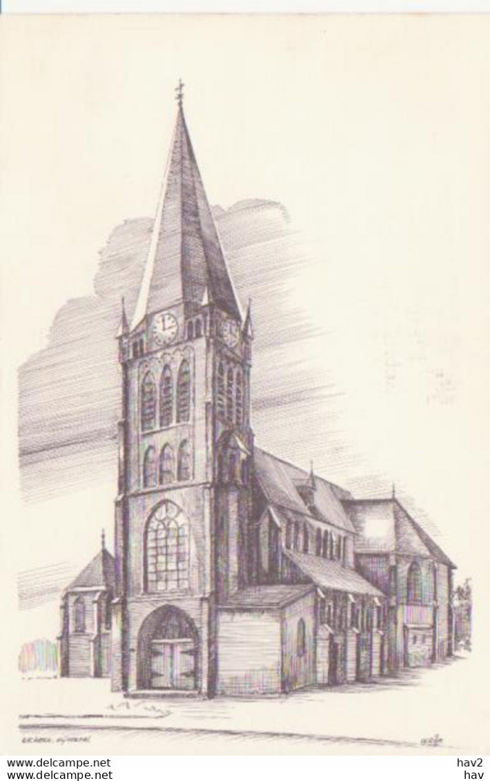 Nijverdal RK Kerk Tekening W. Riem  RY 7818 - Nijverdal