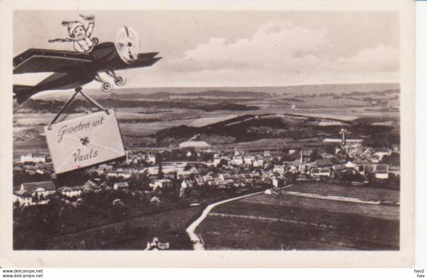 Vaals Panorama Met Vliegtuigje 1950 RY 6036 - Vaals