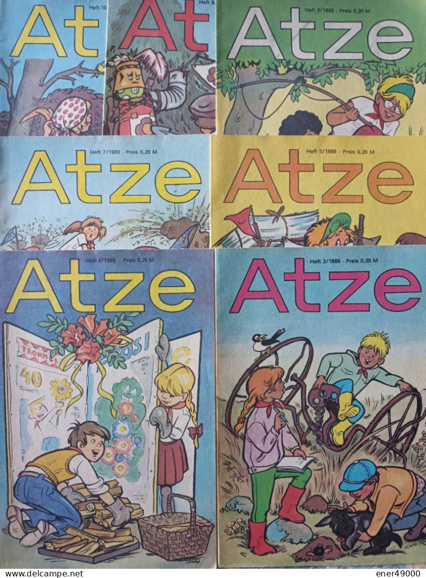ATZE . 7 REVUES DE 1989 N° 3.4.5.7.8.9.10 - Kinder- & Jugendzeitschriften