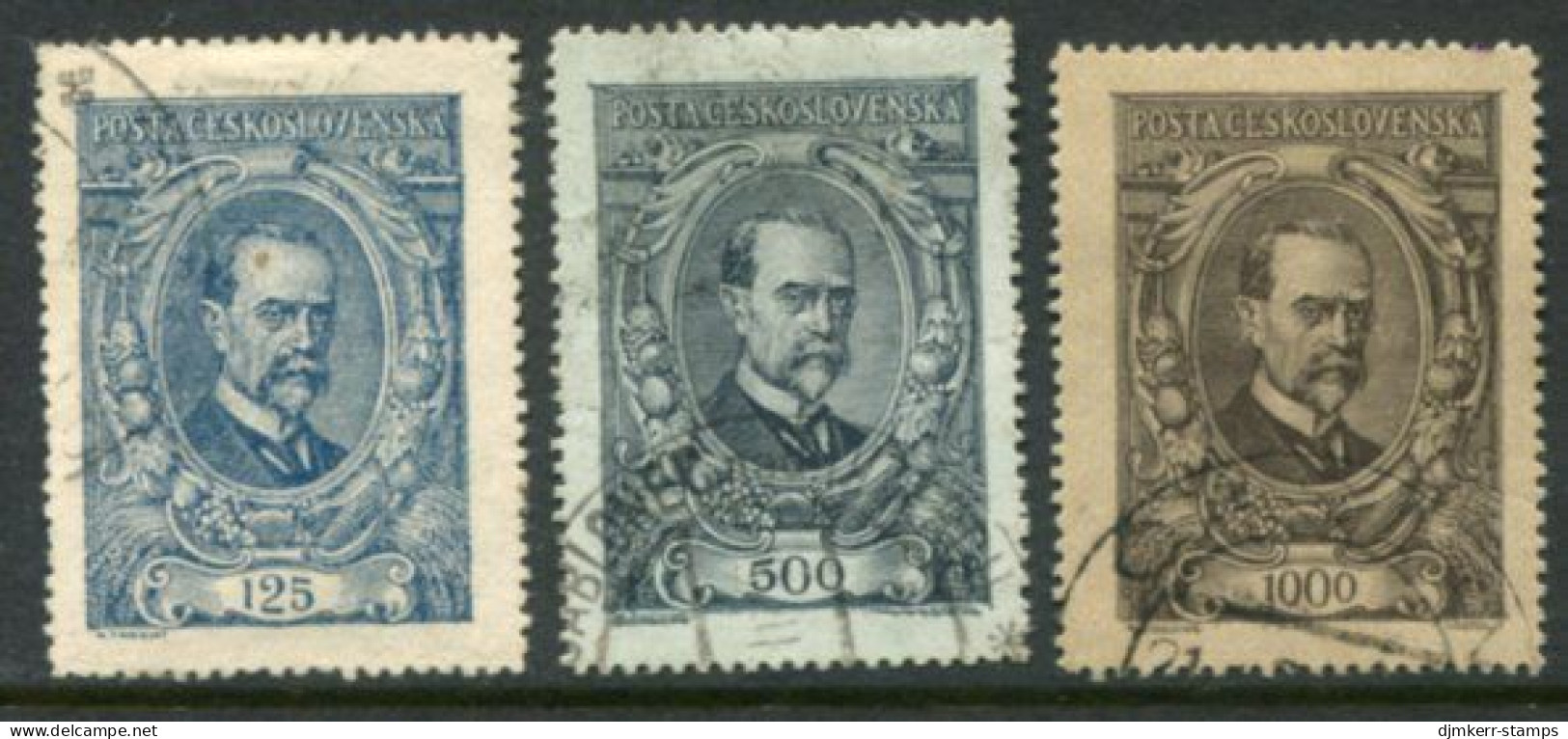 CZECHOSLOVAKIA 1920 Definitive: President Masaryk, Used.  Michel 159-161 - Oblitérés