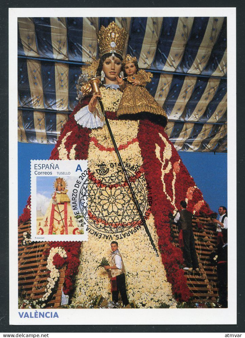 ESPAÑA (2022) Carte Maximum Card - Valencia Mare De Déu Dels Desamparats, Virgen Desamparados, Virgin, Verge, Vierge - Tarjetas Máxima