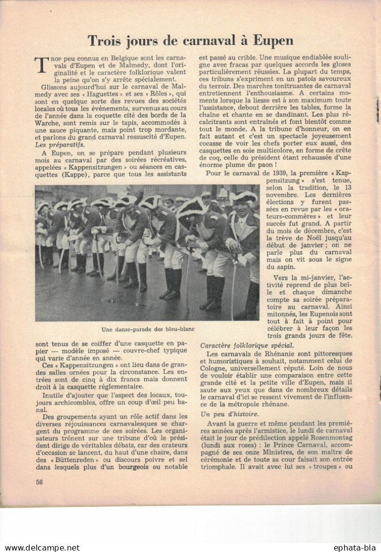 Touring Club De Belgique. 1939. Braine-le-Château, Alost Son Carnaval, Eupen, Robertville, Phare De Sanary - Management