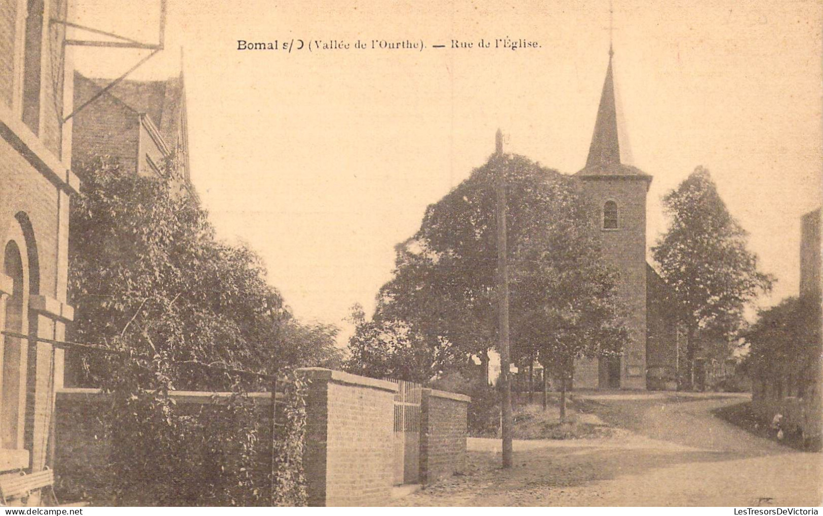 BELGIQUE - Bomal Sur Ourthe - Vallée De L'Ourthe - Rue De L'Eglise - Carte Postale Ancienne - Durbuy