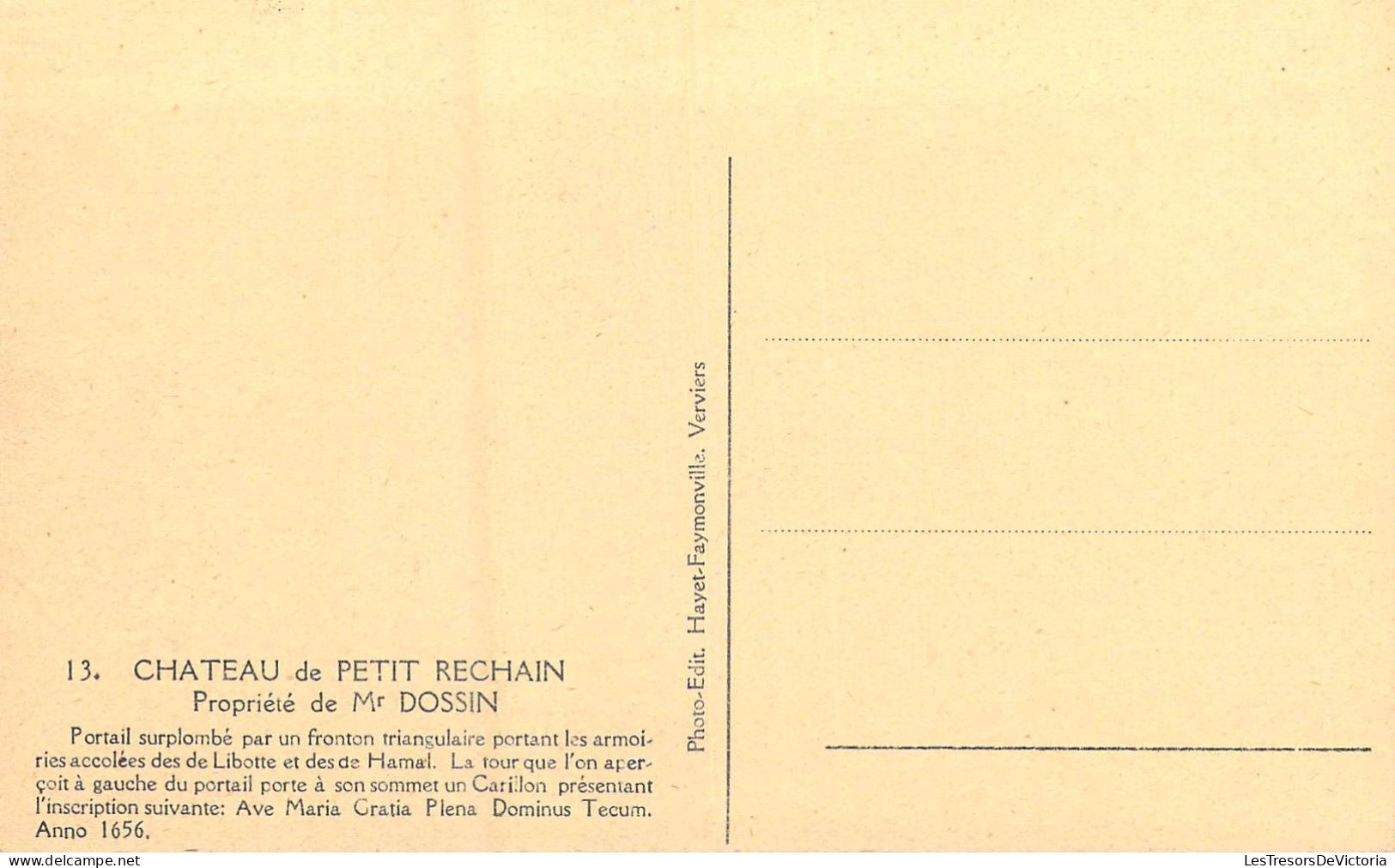 BELGIQUE - Château De Petit Rechain - Propriété De Mr Dossin - Carte Postale Ancienne - Durbuy