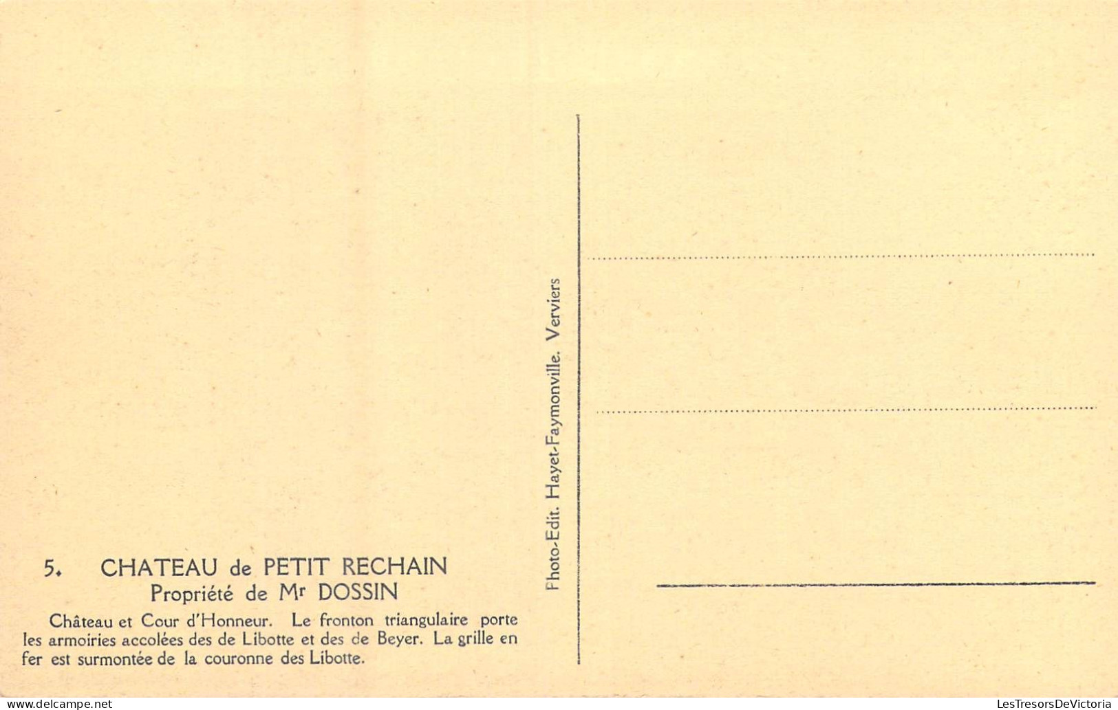 BELGIQUE - Château De Petit Rechain - Propriété De Mr Dossin - Carte Postale Ancienne - Verviers