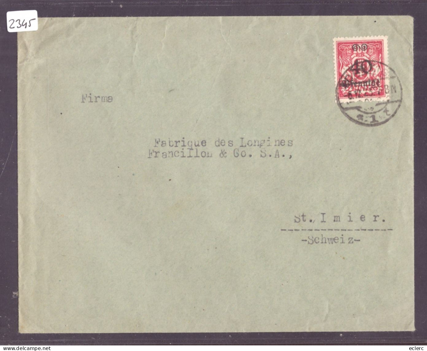 DANTZIG - GDANSK - LETTRE POUR LA SUISSE  - ( WARNING: NO PAYPAL ) - Storia Postale