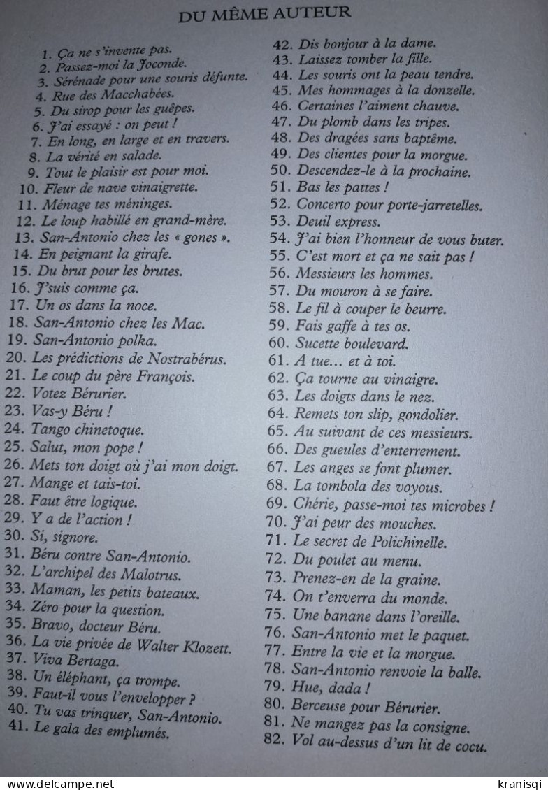 Lot de San Antonio collection complète de 175 No de Frédéric Dard