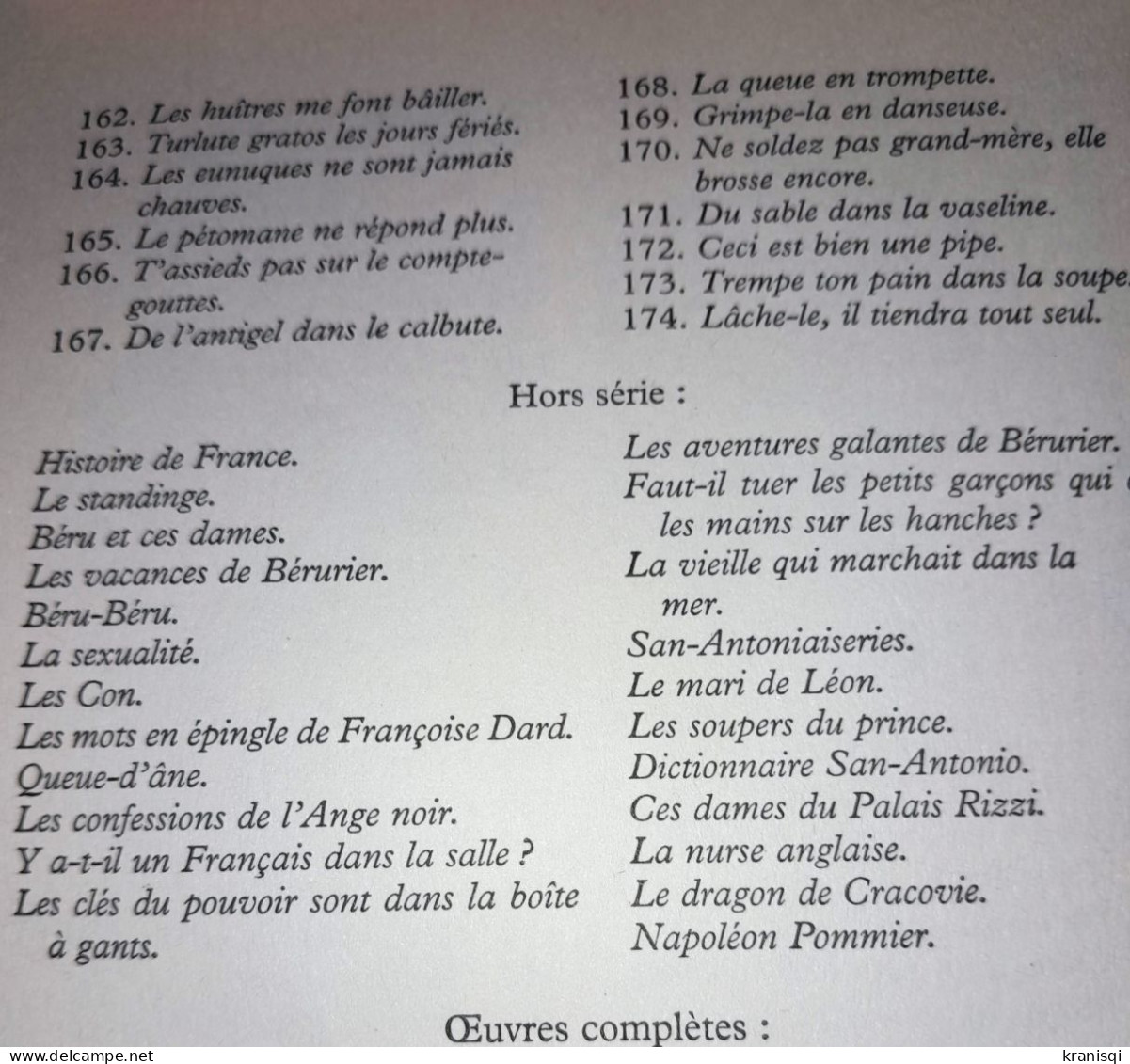 Lot de San Antonio collection complète de 175 No de Frédéric Dard