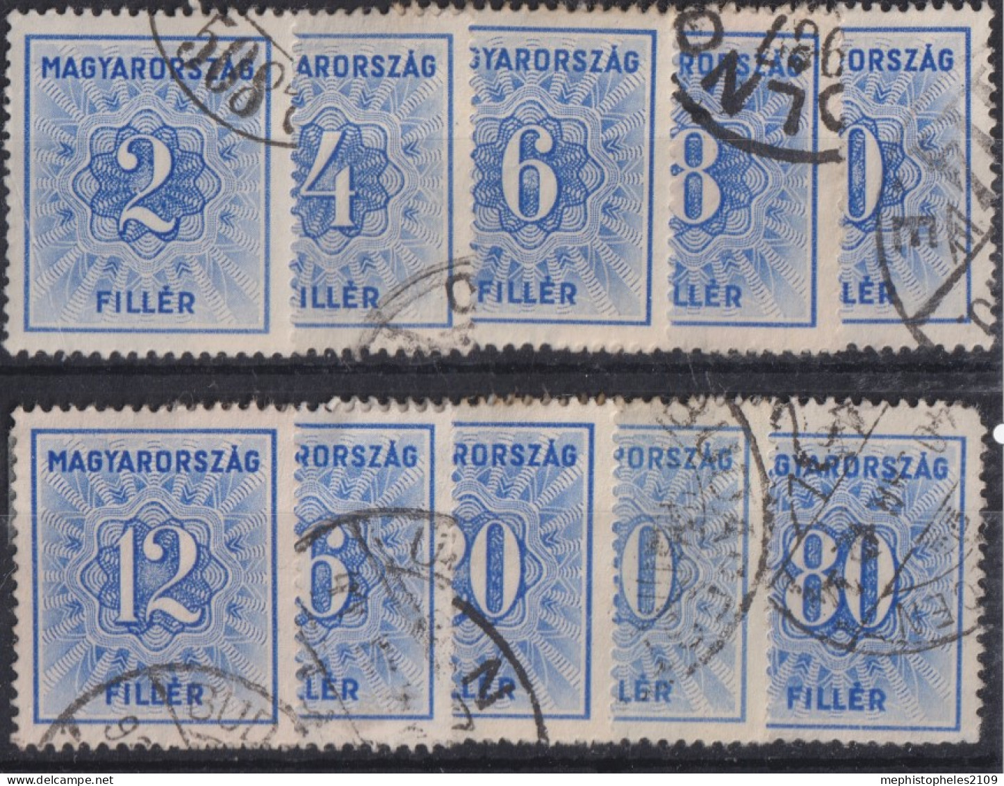 HUNGARY 1934 - MLH - Sc# J130-J139 - Postage Due - Strafport