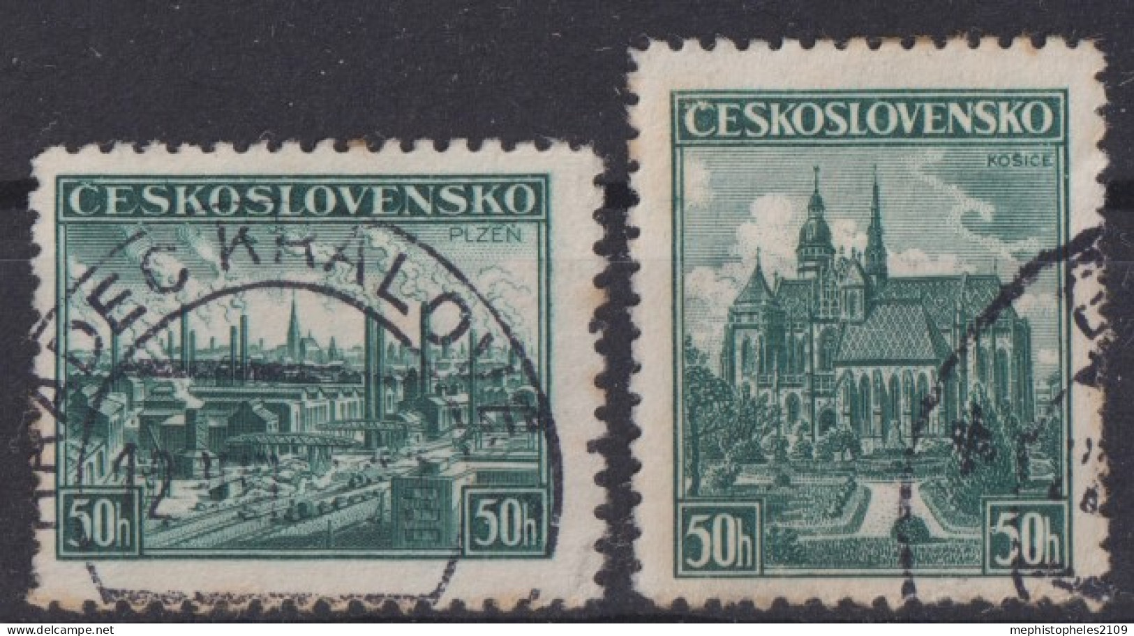 CZECHOSLOVAKIA 1938 - Canceled - Sc# 249, 250 - Usati