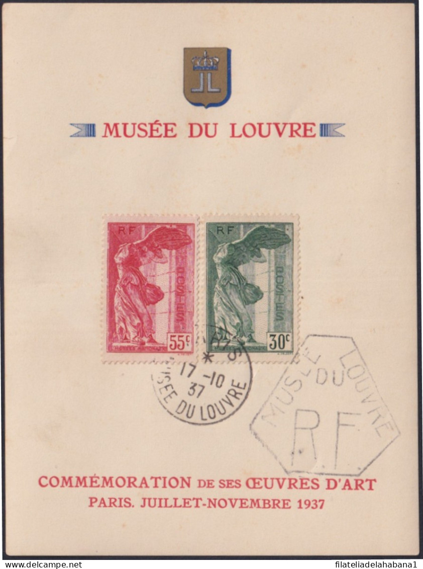 F-EX37472 FRANCE 1937 SPECIAL SOUVENIR VICTORY OF SAMOCRACY CANCEL. - Other & Unclassified