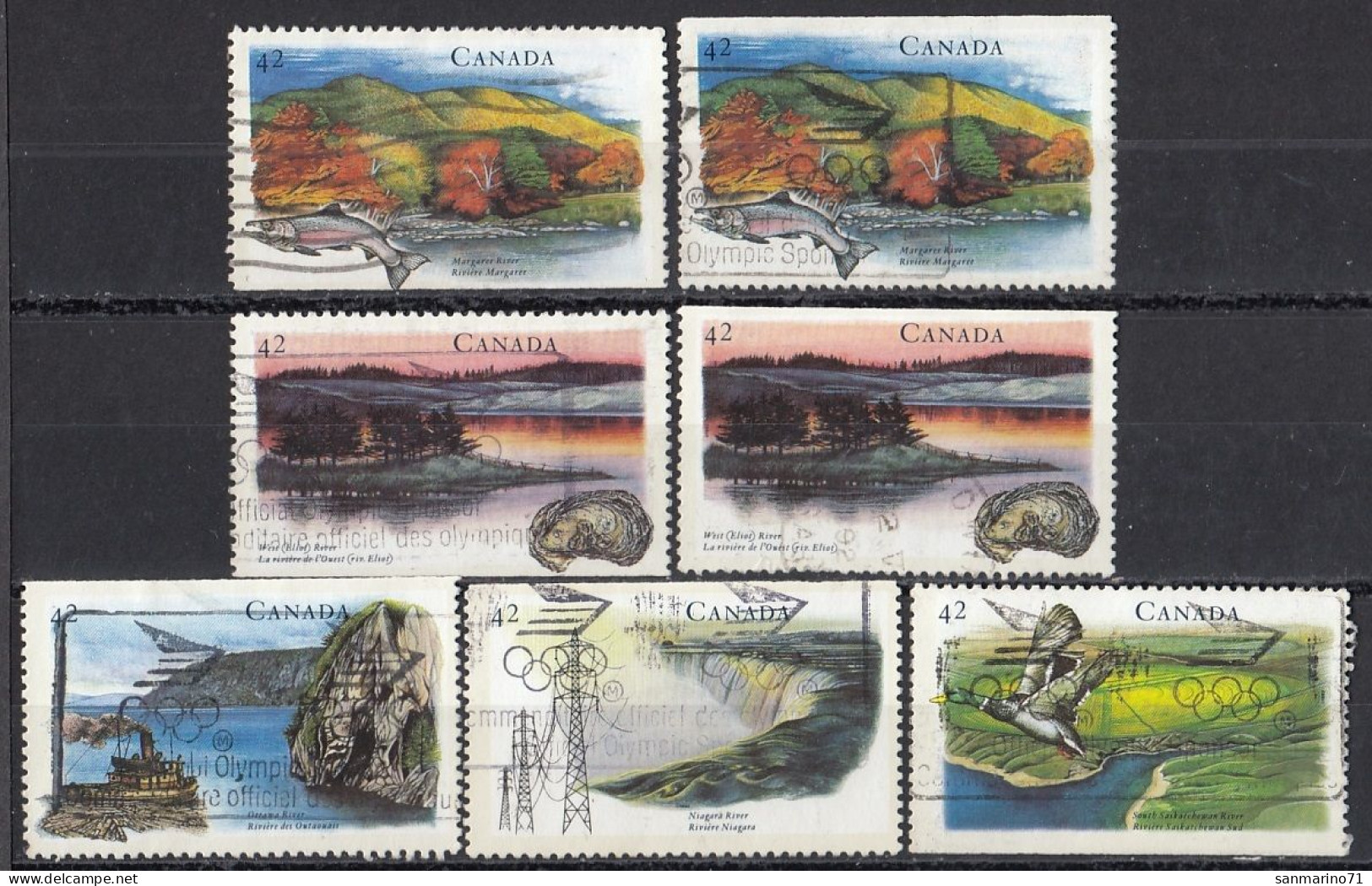 CANADA 1283-1287,used,falc Hinged - Isole