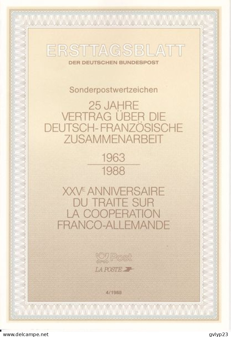 25° ANNIVERSAIRE COOPéRATION FRANCO-ALLEMANDE DE GAULLE-ADENAUER 14.01.1988 - Emissions Communes