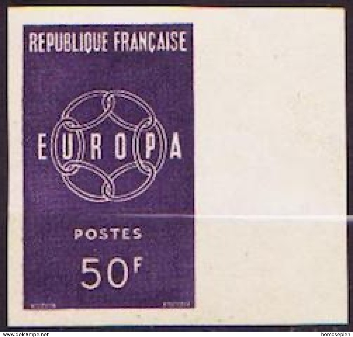 Europa CEPT 1959 France - Frankreich Y&T N°1219a - Michel N°1263 *** - 50f EUROPA - Non Dentelé - 1959