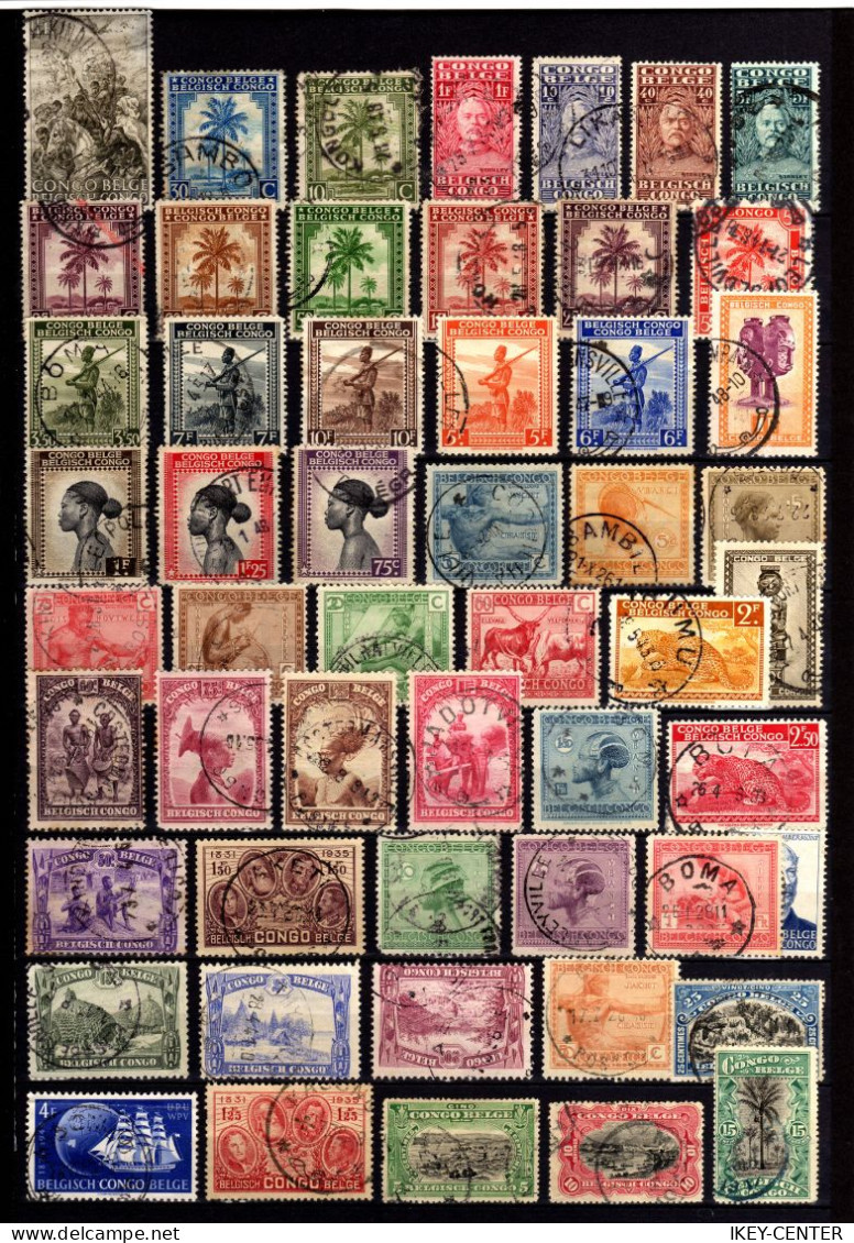 796-LOT Of USED STAMPS From BELGIAN CONGO.LOTE De Sellos USADOS De CONGO BELGA.Timbres Obliteres De CONGO BELGE - Collections