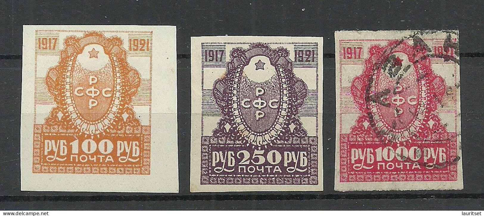 RUSSLAND RUSSIA 1921 Michel 162 - 164 */o Oktoberrevolution - Other & Unclassified