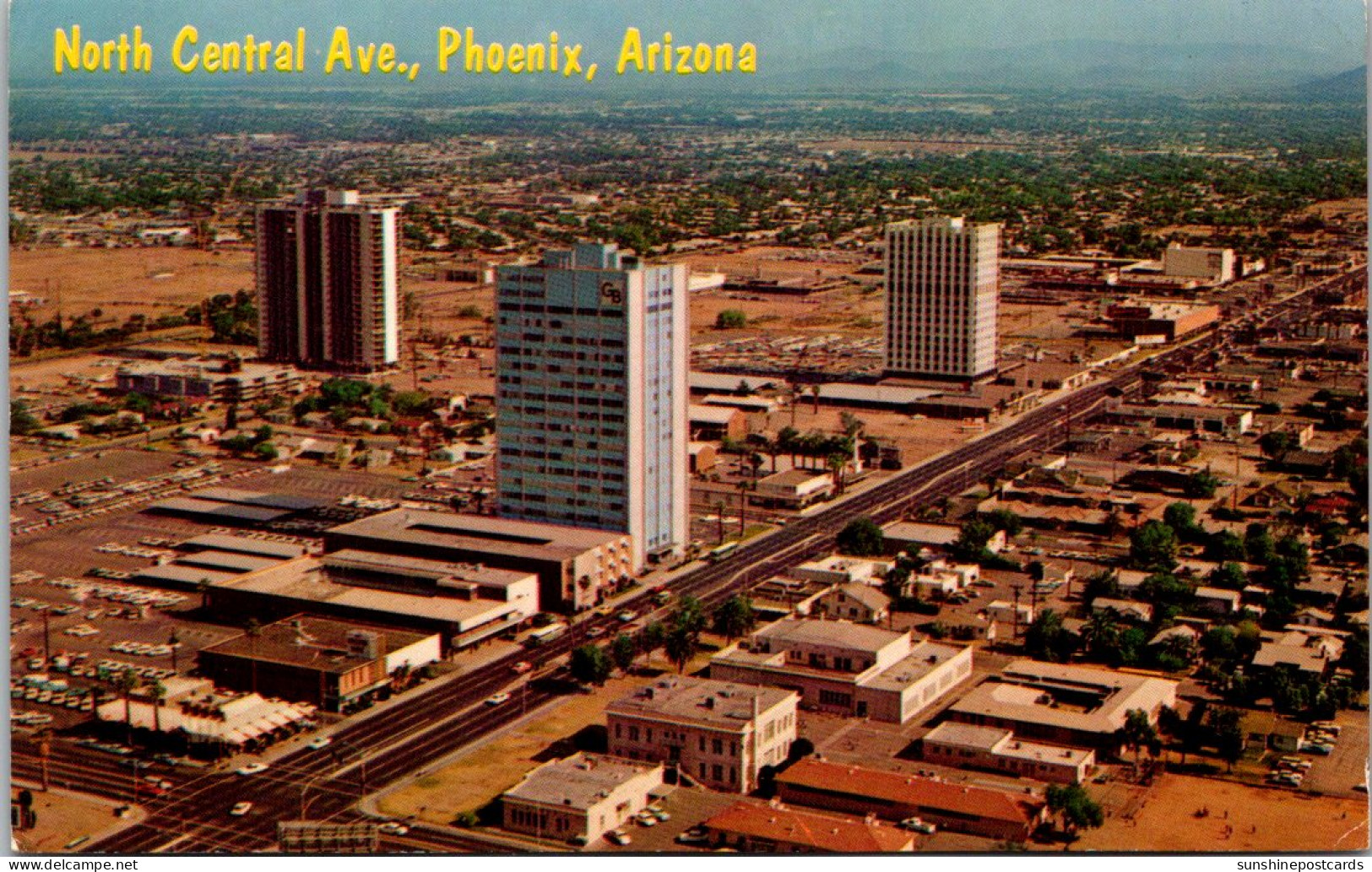 Arizona Phoenix Aerial View Showing North Central Avenue - Phoenix