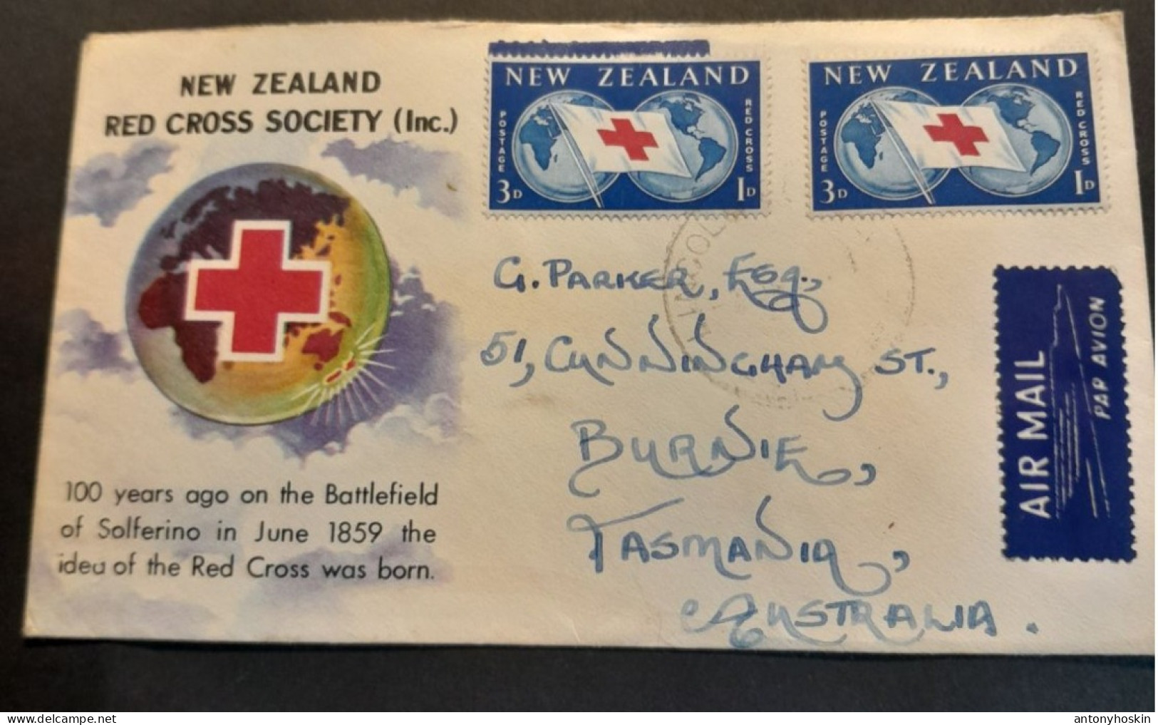 New Zealand Red Cross Society 1859-1959 Souvenir Cover - Briefe U. Dokumente