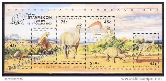 Australie - Australia 1993 Yvert BF 21, Prehistorical Animals, Dinosaurs, Overprinted Sydney - Miniature Sheet - MNH - Blocchi & Foglietti