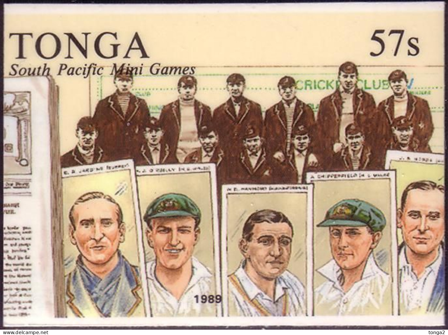 Tonga Cromalin Proof 1989 Cricket - Cigarette Cards Showing Australia 1909 Team - Tabaco