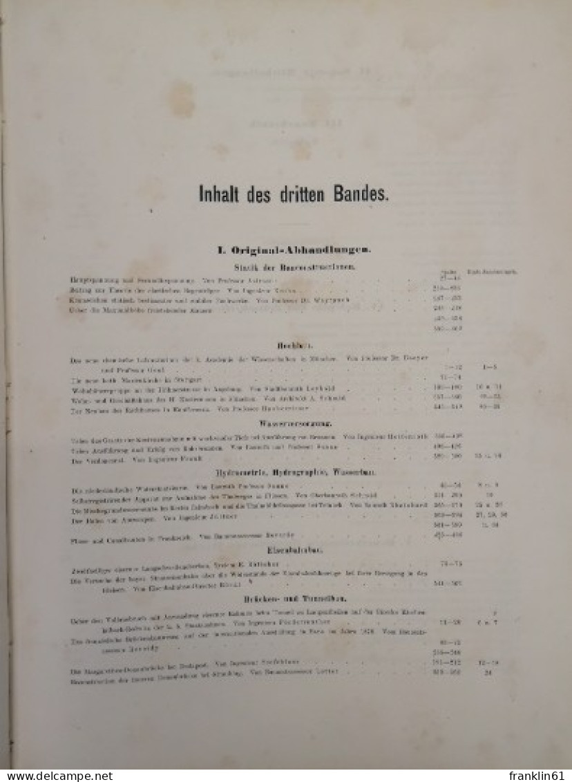 Zeitschrift Für Baukunde. Organ Der Architekten- U. Ingenieur-Vereine Von Bayern, Württemberg, Baden, - Architettura