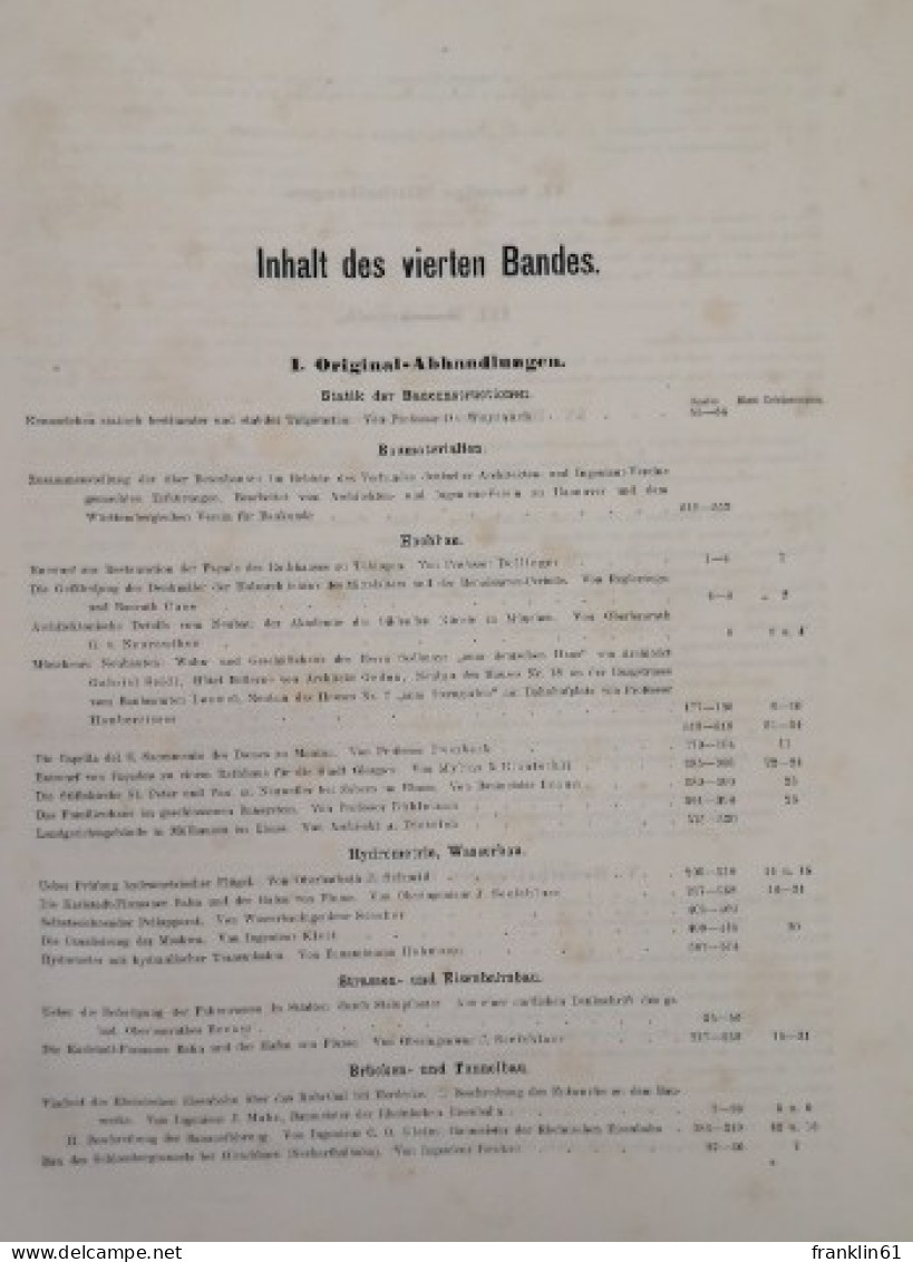 Zeitschrift Für Baukunde. Organ Der Architekten- U. Ingenieur-Vereine Von Bayern, Württemberg, Baden, - Architectuur