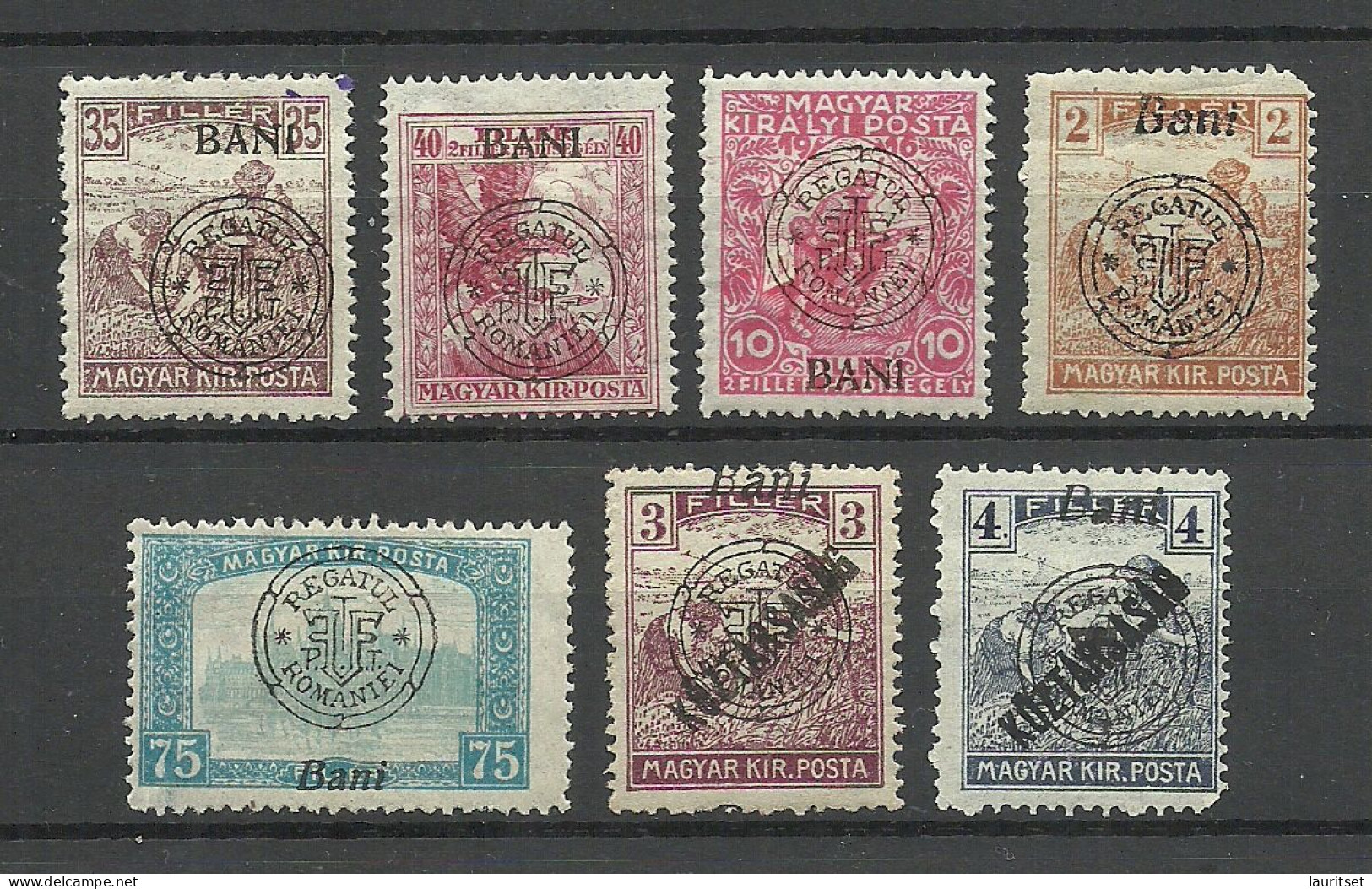 New ROMANIA ROMANA Siebenbürgen Neu-Rumänien 1919, 7 Stamps, Transsylvanien * - Transylvania