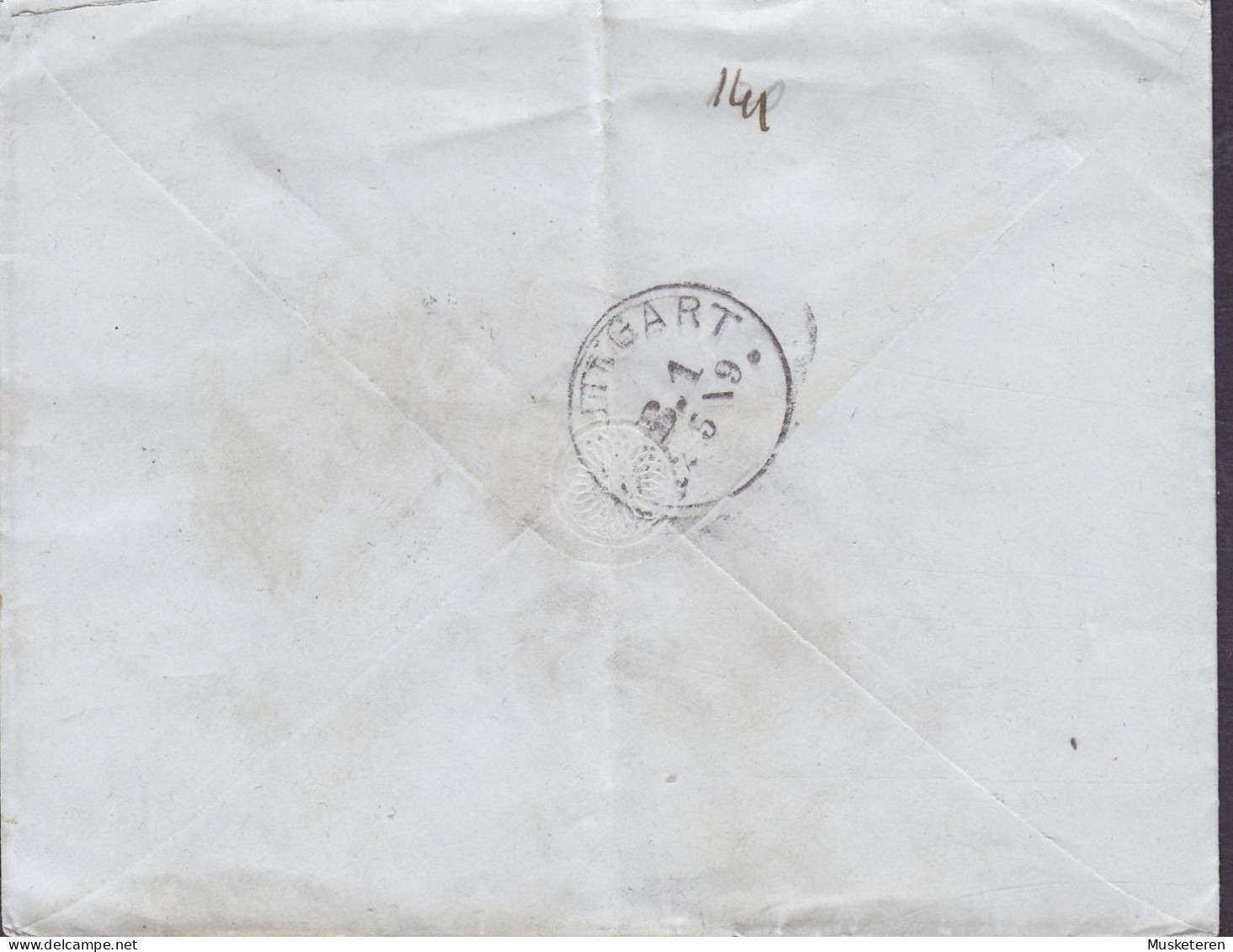 Deutsches Reich Postal Stationery Ganzsache 10 PFENNIG Adler In Ellipse (146,5 X 113,5mm) BADEN-BADEN 1883 STUTTGART - Enveloppes