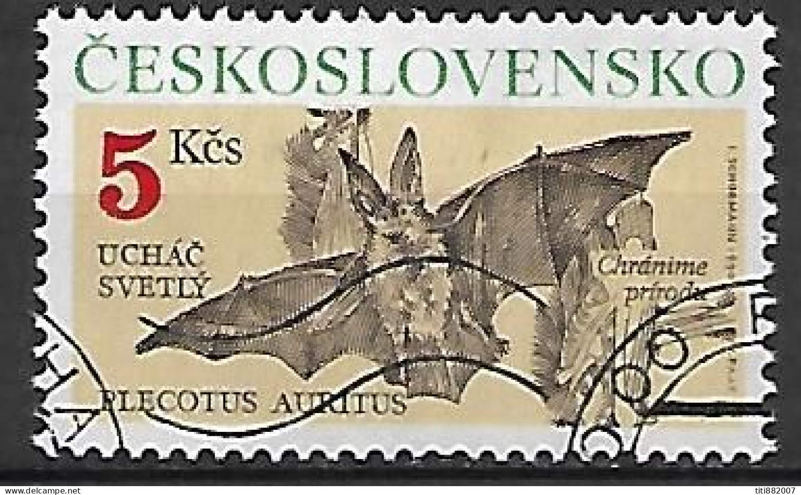 TCHECOSLOVAQUIE    -     CHAUVE  SOURIS   -    Oblitéré - Bats